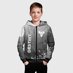 Толстовка на молнии детская Destiny - grey gradient вертикально, цвет: 3D-черный — фото 2