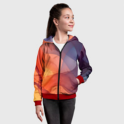 Толстовка на молнии детская Летящая вуаль, цвет: 3D-красный — фото 2