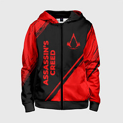 Толстовка на молнии детская Assassins Creed - red gradient вертикально, цвет: 3D-черный