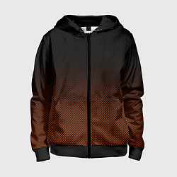 Толстовка на молнии детская Градиент тёмный чёрно-оранжевый, цвет: 3D-черный