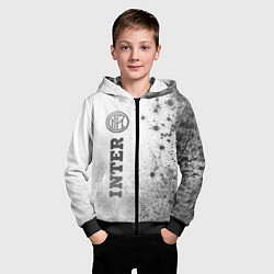 Толстовка на молнии детская Inter - white gradient по-вертикали, цвет: 3D-черный — фото 2