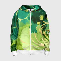Толстовка на молнии детская Вдохновленный природой, цвет: 3D-белый