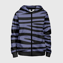 Толстовка на молнии детская Морские полоски, цвет: 3D-черный