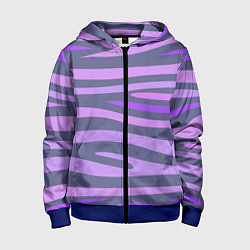 Толстовка на молнии детская Лавандовые волны, цвет: 3D-синий