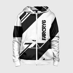 Толстовка на молнии детская Farcry6 геометрия полосы, цвет: 3D-белый