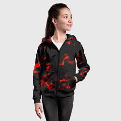 Толстовка на молнии детская Color red black, цвет: 3D-черный — фото 2