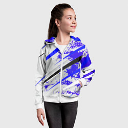 Толстовка на молнии детская Color white blue, цвет: 3D-белый — фото 2