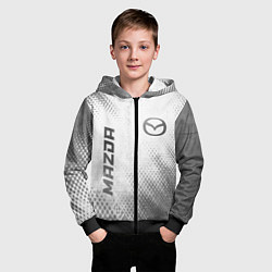 Толстовка на молнии детская Mazda - white gradient вертикально, цвет: 3D-черный — фото 2