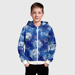 Толстовка на молнии детская Летающие одуванчики - акварельный фон, цвет: 3D-белый — фото 2