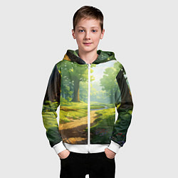 Толстовка на молнии детская Fabulous forest, цвет: 3D-белый — фото 2