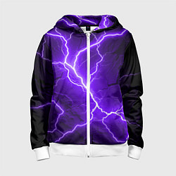 Толстовка на молнии детская Color purple black, цвет: 3D-белый