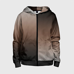 Толстовка на молнии детская Чёрно-коричневый текстурный градиент пополам, цвет: 3D-черный