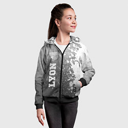 Толстовка на молнии детская Lyon - grey gradient по-вертикали, цвет: 3D-черный — фото 2