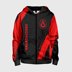 Толстовка на молнии детская Galatasaray - red gradient вертикально, цвет: 3D-черный