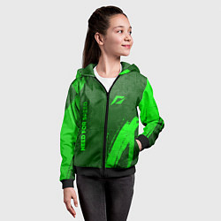 Толстовка на молнии детская Need for Speed - green gradient вертикально, цвет: 3D-черный — фото 2