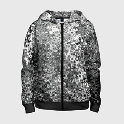 Толстовка на молнии детская Чёрно-белый абстрактная текстура, цвет: 3D-черный