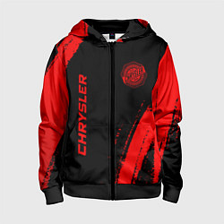 Толстовка на молнии детская Chrysler - red gradient вертикально, цвет: 3D-черный