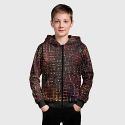 Толстовка на молнии детская Тёмный красный абстрактный мелкий паттерн, цвет: 3D-черный — фото 2