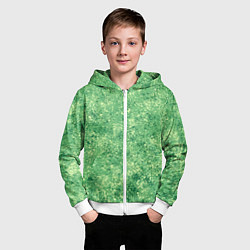 Толстовка на молнии детская Фисташковый текстура напыление, цвет: 3D-белый — фото 2