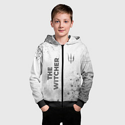 Толстовка на молнии детская The Witcher - white gradient вертикально, цвет: 3D-черный — фото 2