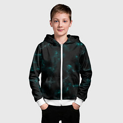 Толстовка на молнии детская Color black turquoise, цвет: 3D-белый — фото 2