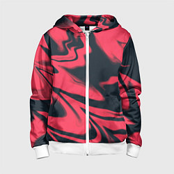 Толстовка на молнии детская Color black red, цвет: 3D-белый