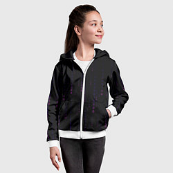 Толстовка на молнии детская Color black pink, цвет: 3D-белый — фото 2