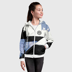 Толстовка на молнии детская Volkswagen логотип, цвет: 3D-белый — фото 2