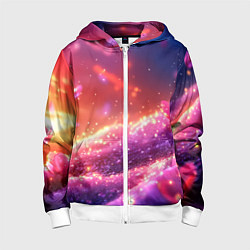 Толстовка на молнии детская Фиолетовые и красные оттенки текстура, цвет: 3D-белый