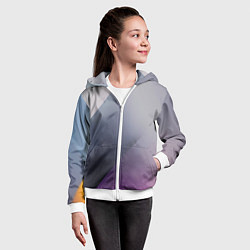 Толстовка на молнии детская Color grey with stripes, цвет: 3D-белый — фото 2