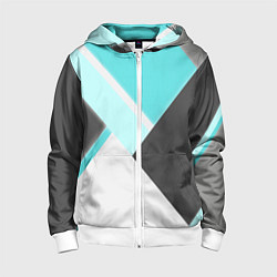 Толстовка на молнии детская Color black blue, цвет: 3D-белый