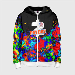 Детская толстовка на молнии Payday2 неоновые краски