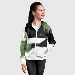 Толстовка на молнии детская Subaru эмблема, цвет: 3D-белый — фото 2