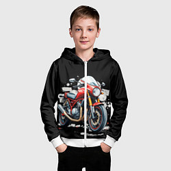 Толстовка на молнии детская Red Moto, цвет: 3D-белый — фото 2