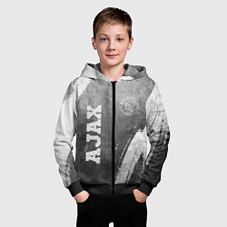 Толстовка на молнии детская Ajax - grey gradient вертикально, цвет: 3D-черный — фото 2