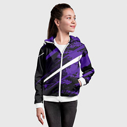 Толстовка на молнии детская Color black purple line, цвет: 3D-белый — фото 2