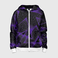 Толстовка на молнии детская The triangle is purple, цвет: 3D-белый