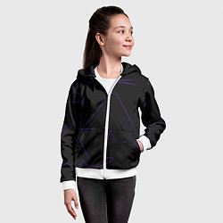 Толстовка на молнии детская Color purple line, цвет: 3D-белый — фото 2