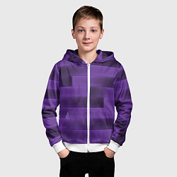 Толстовка на молнии детская Color purple square, цвет: 3D-белый — фото 2