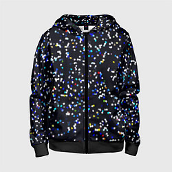 Толстовка на молнии детская Чёрно-синий мозаика паттерн, цвет: 3D-черный