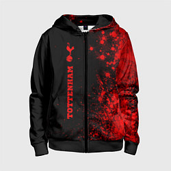Толстовка на молнии детская Tottenham - red gradient по-вертикали, цвет: 3D-черный