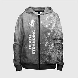 Толстовка на молнии детская Death Stranding - grey gradient по-вертикали, цвет: 3D-черный