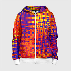 Толстовка на молнии детская Пламенный сочный оранжево-синий, цвет: 3D-белый