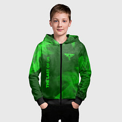 Толстовка на молнии детская The Last Of Us - green gradient вертикально, цвет: 3D-черный — фото 2