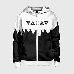 Толстовка на молнии детская Ведьмак силуэты людей, цвет: 3D-белый