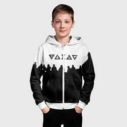 Толстовка на молнии детская Ведьмак силуэты людей, цвет: 3D-белый — фото 2