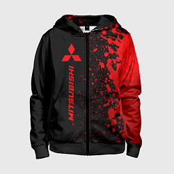 Толстовка на молнии детская Mitsubishi - red gradient по-вертикали, цвет: 3D-черный