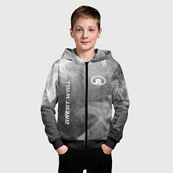 Толстовка на молнии детская Great Wall - grey gradient вертикально, цвет: 3D-черный — фото 2