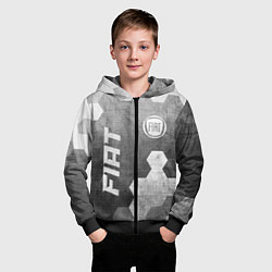 Толстовка на молнии детская Fiat - grey gradient вертикально, цвет: 3D-черный — фото 2