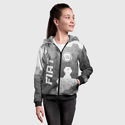 Толстовка на молнии детская Fiat - grey gradient вертикально, цвет: 3D-черный — фото 2